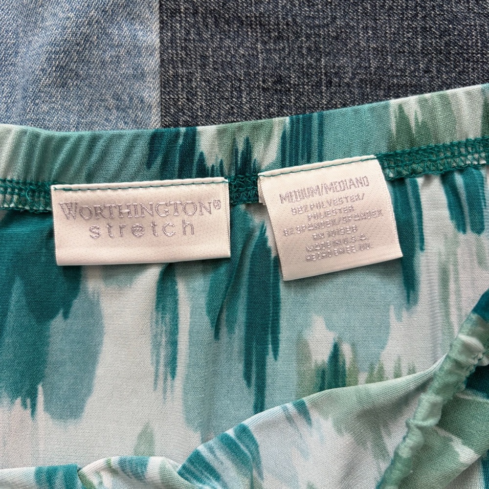 Worthington vintage ruffle watercolor abstract 90s skirt size M - Picture 4 of 6